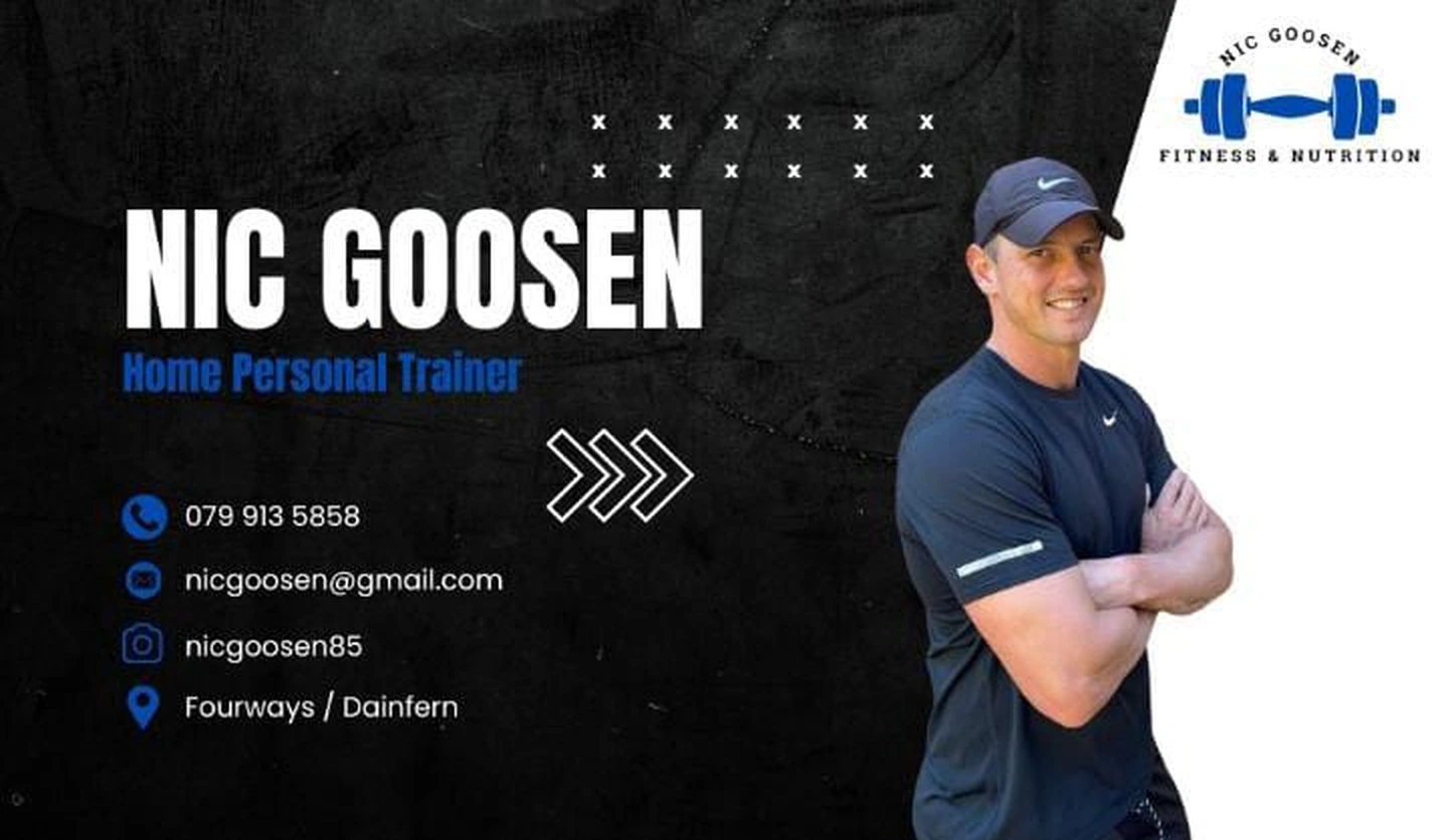 Nic Goosen Fitness and Nutrition business card